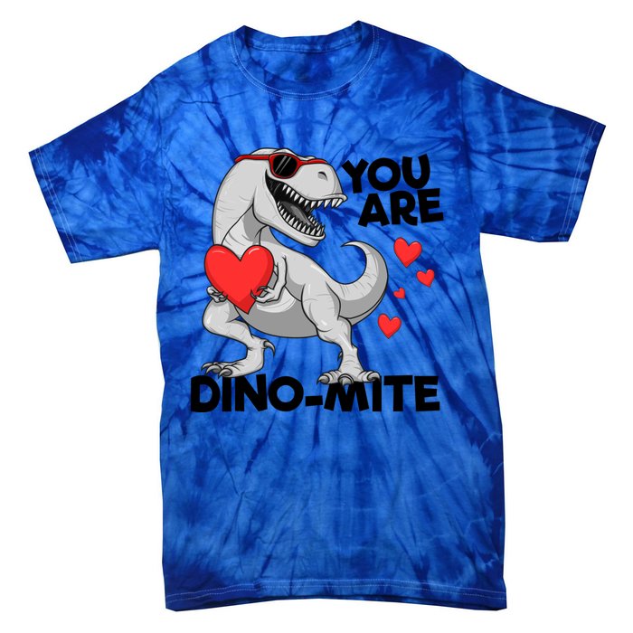 You Are Dinogiftmite Tgiftrex Dinosaur Valentines Day Trex Gift Tie-Dye T-Shirt