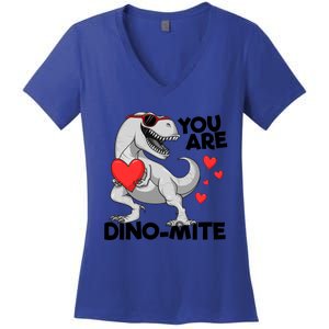 You Are Dinogiftmite Tgiftrex Dinosaur Valentines Day Trex Gift Women's V-Neck T-Shirt