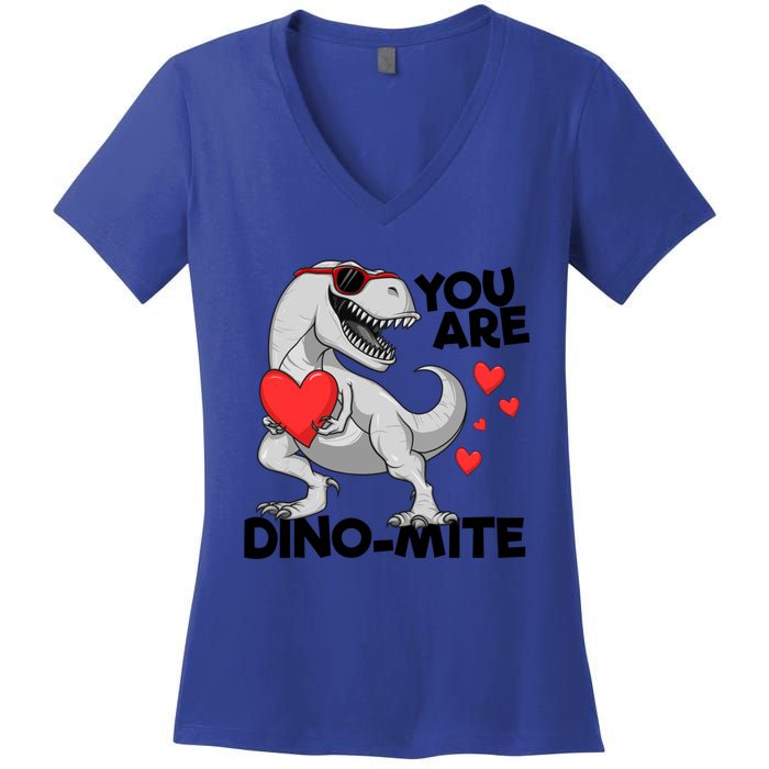 You Are Dinogiftmite Tgiftrex Dinosaur Valentines Day Trex Gift Women's V-Neck T-Shirt