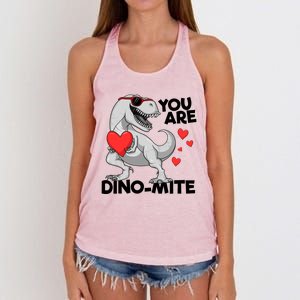 You Are Dinogiftmite Tgiftrex Dinosaur Valentines Day Trex Gift Women's Knotted Racerback Tank