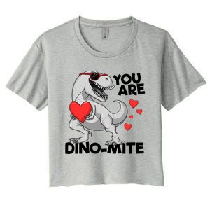 You Are Dinogiftmite Tgiftrex Dinosaur Valentines Day Trex Gift Women's Crop Top Tee