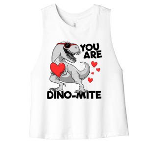 You Are Dinogiftmite Tgiftrex Dinosaur Valentines Day Trex Gift Women's Racerback Cropped Tank