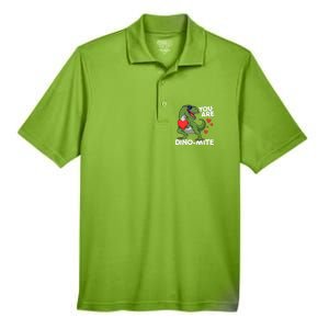 You Are Dinomeaningful Giftmite Tmeaningful Giftrex Dinosaur Valentines Day Trex Men's Origin Performance Pique Polo