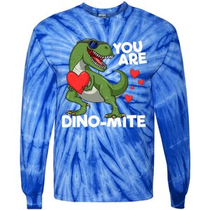 You Are Dinomeaningful Giftmite Tmeaningful Giftrex Dinosaur Valentines Day Trex Tie-Dye Long Sleeve Shirt