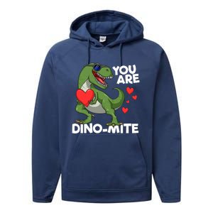 You Are Dinomeaningful Giftmite Tmeaningful Giftrex Dinosaur Valentines Day Trex Performance Fleece Hoodie