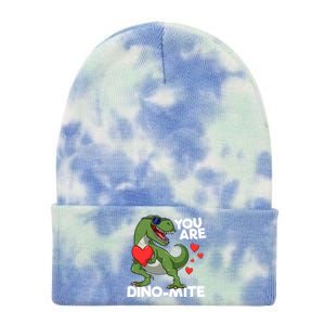 You Are Dinomeaningful Giftmite Tmeaningful Giftrex Dinosaur Valentines Day Trex Tie Dye 12in Knit Beanie