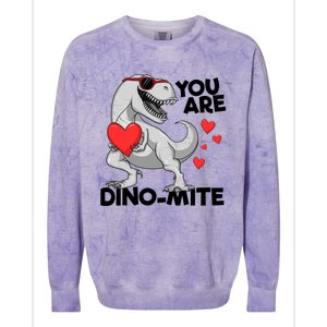 You Are Dinogiftmite Tgiftrex Dinosaur Valentines Day Trex Gift Colorblast Crewneck Sweatshirt