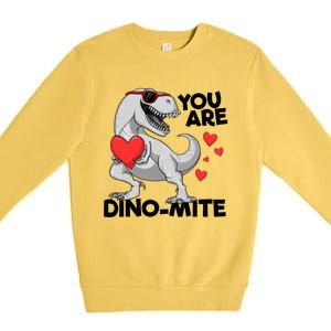 You Are Dinogiftmite Tgiftrex Dinosaur Valentines Day Trex Gift Premium Crewneck Sweatshirt