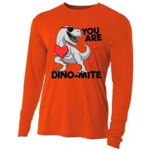 You Are Dinogiftmite Tgiftrex Dinosaur Valentines Day Trex Gift Cooling Performance Long Sleeve Crew