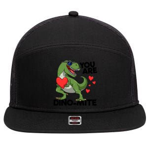 You Are Dinomeaningful Giftmite Tmeaningful Giftrex Dinosaur Valentines Day Trex 7 Panel Mesh Trucker Snapback Hat