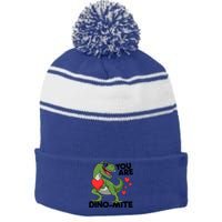 You Are Dinomeaningful Giftmite Tmeaningful Giftrex Dinosaur Valentines Day Trex Stripe Pom Pom Beanie