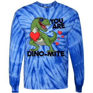 You Are Dinomeaningful Giftmite Tmeaningful Giftrex Dinosaur Valentines Day Trex Tie-Dye Long Sleeve Shirt