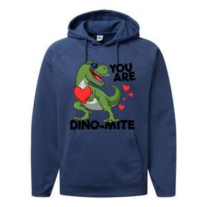 You Are Dinomeaningful Giftmite Tmeaningful Giftrex Dinosaur Valentines Day Trex Performance Fleece Hoodie