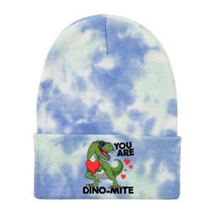 You Are Dinomeaningful Giftmite Tmeaningful Giftrex Dinosaur Valentines Day Trex Tie Dye 12in Knit Beanie