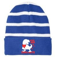 You Are Dinogiftmite Tgiftrex Dinosaur Valentines Day Trex Cool Gift Striped Beanie with Solid Band