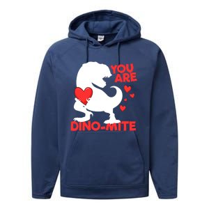 You Are Dinogiftmite Tgiftrex Dinosaur Valentines Day Trex Cool Gift Performance Fleece Hoodie