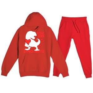 You Are Dinogiftmite Tgiftrex Dinosaur Valentines Day Trex Cool Gift Premium Hooded Sweatsuit Set