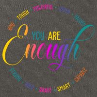 You Are Enough Kindness Quote Cotton Canvas Backpack