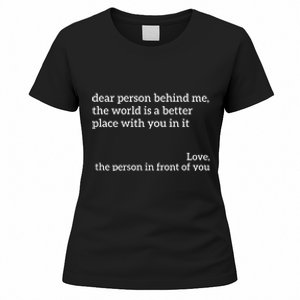 You Are Enough Dear Person Behind Me Love Awareness Peace Women's T-Shirt