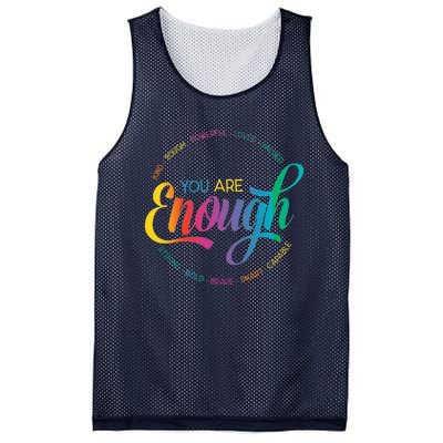 You Are Enough LGBT Pride Month Gay Lesbian Rainbow Ally Mesh Reversible Basketball Jersey Tank