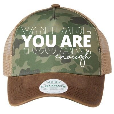 You Are Enough Inspiring Quote Legacy Tie Dye Trucker Hat