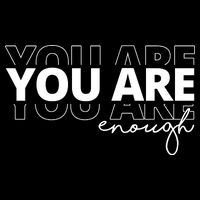 You Are Enough Inspiring Quote Drawstring Bag