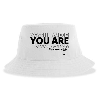 You Are Enough Inspiring Quote Sustainable Bucket Hat