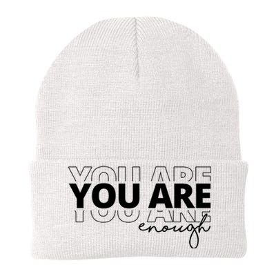 You Are Enough Inspiring Quote Knit Cap Winter Beanie