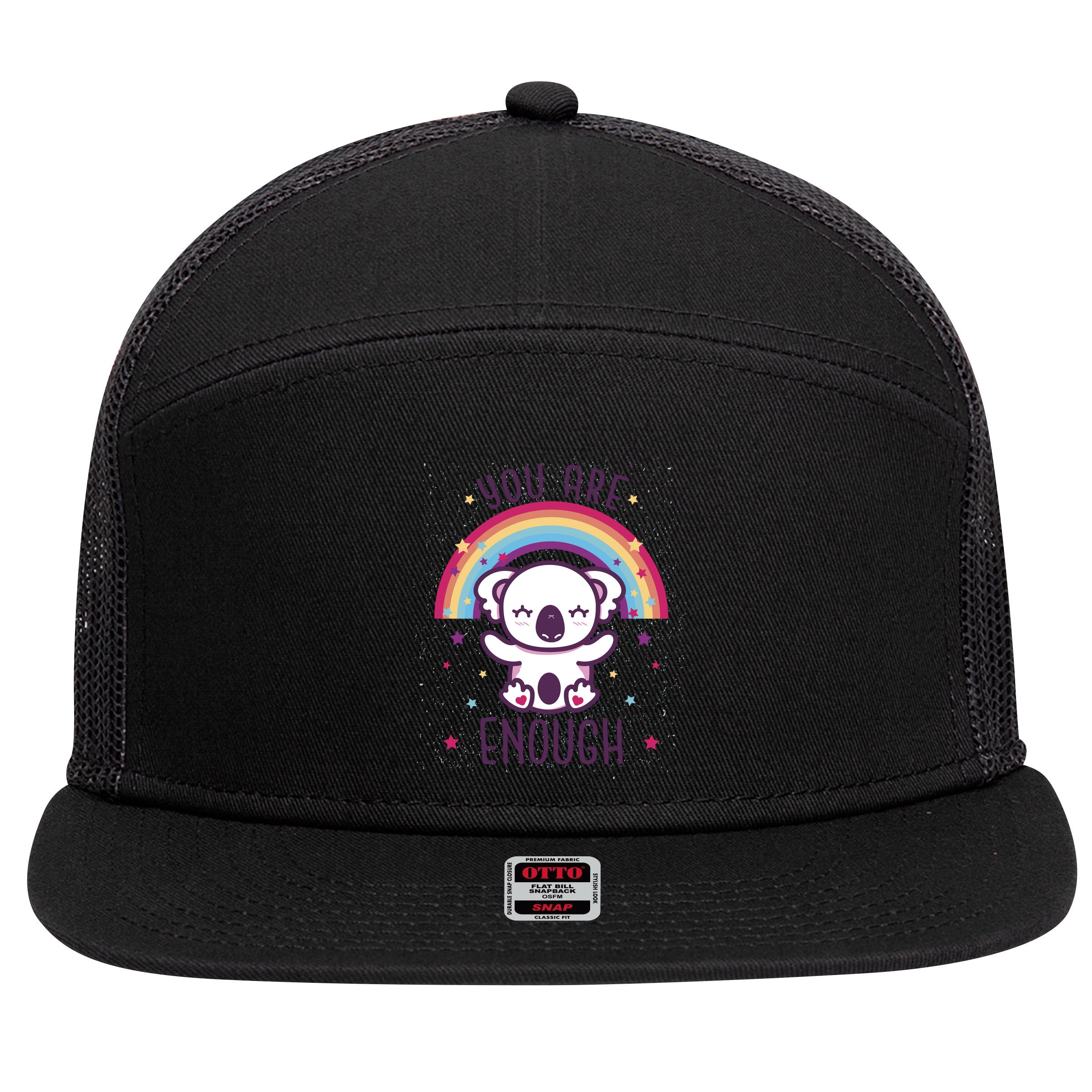 You Are Enough Koala 7 Panel Mesh Trucker Snapback Hat