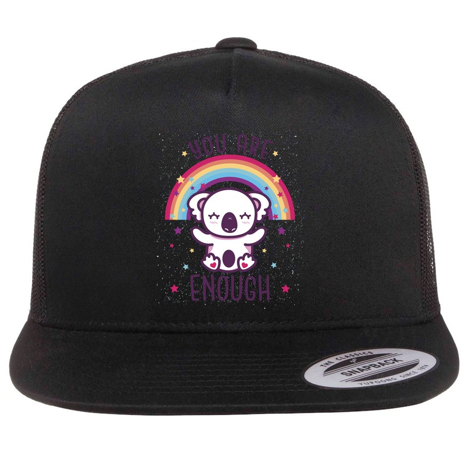 You Are Enough Koala Flat Bill Trucker Hat