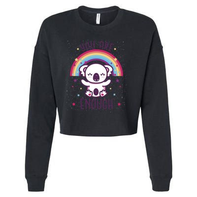 You Are Enough Koala Cropped Pullover Crew