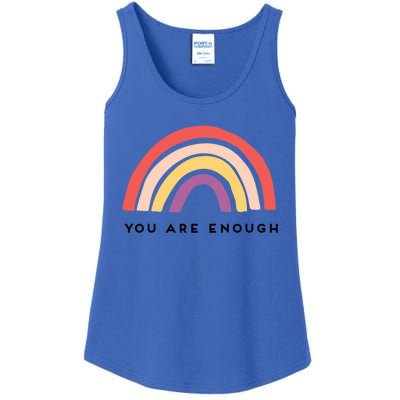 You Are Enough Motivational Rainbow Funny Gift Ladies Essential Tank