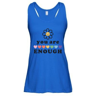 You Are Enough Motivational Inspirational Positive Good Vibe Meaningful Gift Ladies Essential Flowy Tank