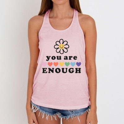 You Are Enough Motivational Inspirational Positive Good Vibe Meaningful Gift Women's Knotted Racerback Tank