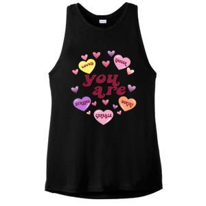 You Are Enough Loved Valentines Day Cute Gift Ladies PosiCharge Tri-Blend Wicking Tank