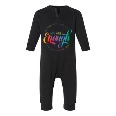 You Are Enough LGBT Pride Month Gay Lesbian Rainbow Ally Infant Fleece One Piece