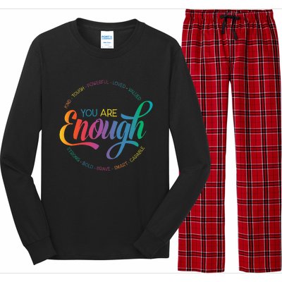 You Are Enough LGBT Pride Month Gay Lesbian Rainbow Ally Long Sleeve Pajama Set