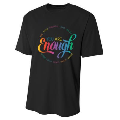 You Are Enough LGBT Pride Month Gay Lesbian Rainbow Ally Performance Sprint T-Shirt