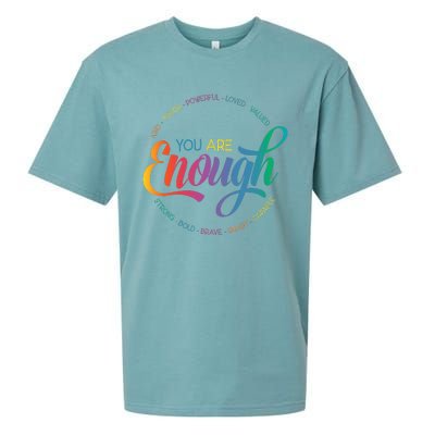 You Are Enough LGBT Pride Month Gay Lesbian Rainbow Ally Sueded Cloud Jersey T-Shirt