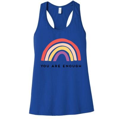 You Are Enough Motivational Rainbow Gift Women's Racerback Tank