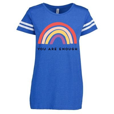 You Are Enough Motivational Rainbow Gift Enza Ladies Jersey Football T-Shirt