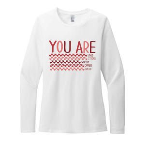 You Are Enough Loved Worthy Valentines Couple Womens CVC Long Sleeve Shirt