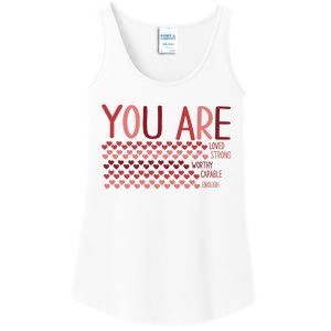 You Are Enough Loved Worthy Valentines Couple Ladies Essential Tank