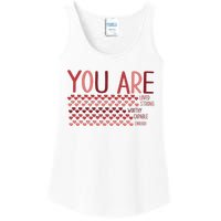 You Are Enough Loved Worthy Valentines Couple Ladies Essential Tank