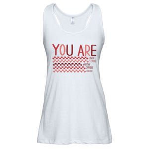 You Are Enough Loved Worthy Valentines Couple Ladies Essential Flowy Tank