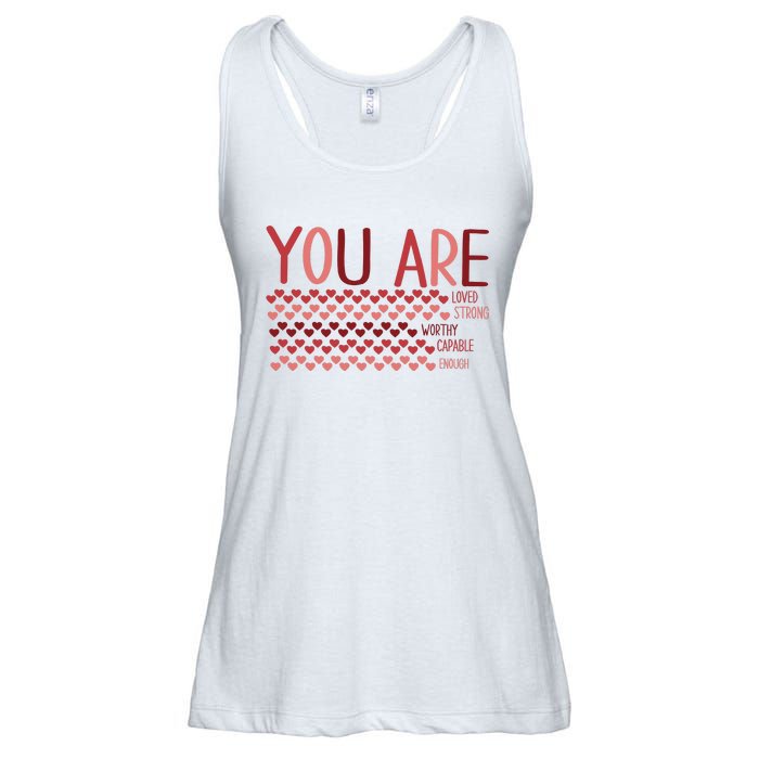 You Are Enough Loved Worthy Valentines Couple Ladies Essential Flowy Tank