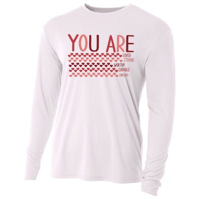 You Are Enough Loved Worthy Valentines Couple Cooling Performance Long Sleeve Crew