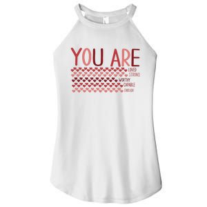 You Are Enough Loved Worthy Valentines Couple Women's Perfect Tri Rocker Tank