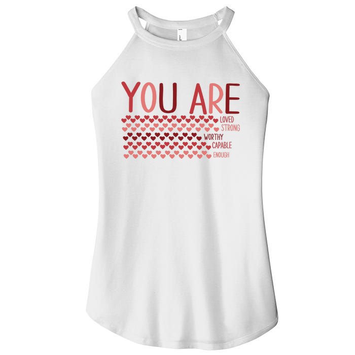 You Are Enough Loved Worthy Valentines Couple Women's Perfect Tri Rocker Tank