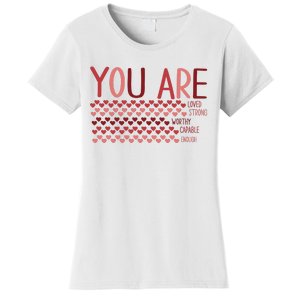 You Are Enough Loved Worthy Valentines Couple Women's T-Shirt